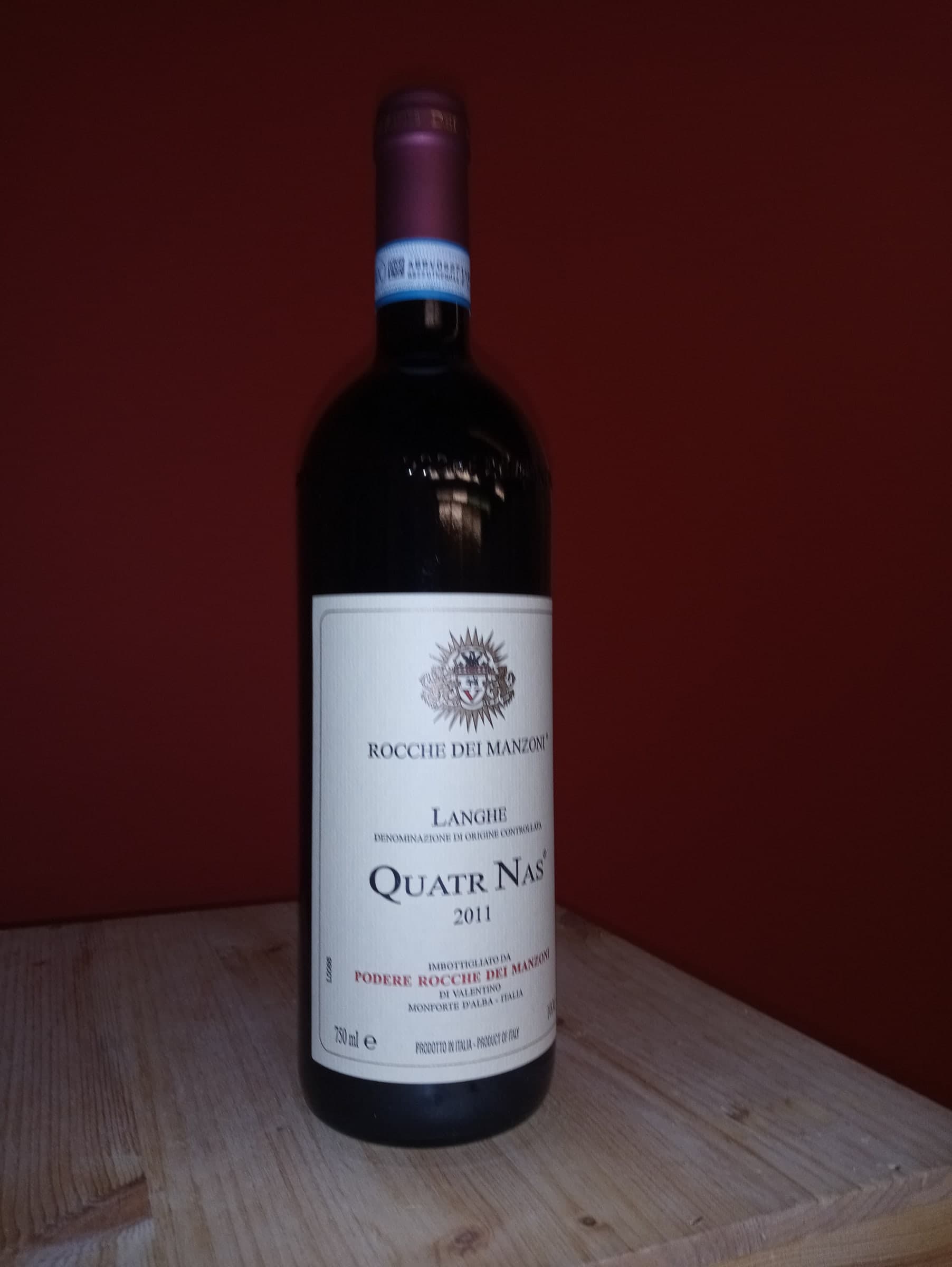 Langhe Quatr Nas von Rocche dei Manzoni, 0,75 l, weitere Ansicht